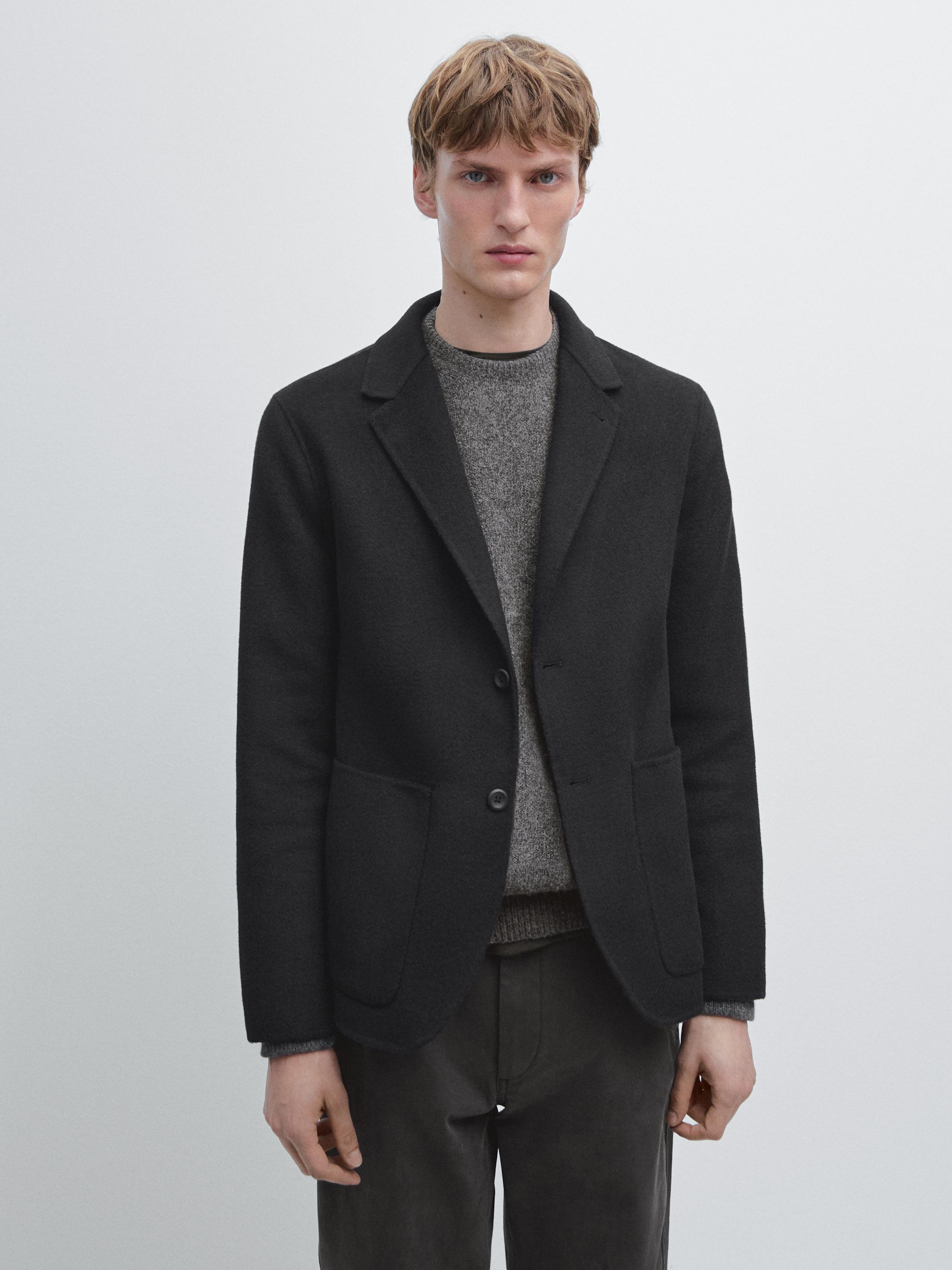 Double wool blend blazer